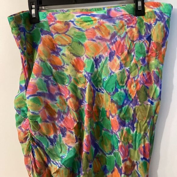 Anthropologie Hope For Flowers Asymmetrical Slim Floral Multicolor Skirt XL‎ - Picture 8 of 16